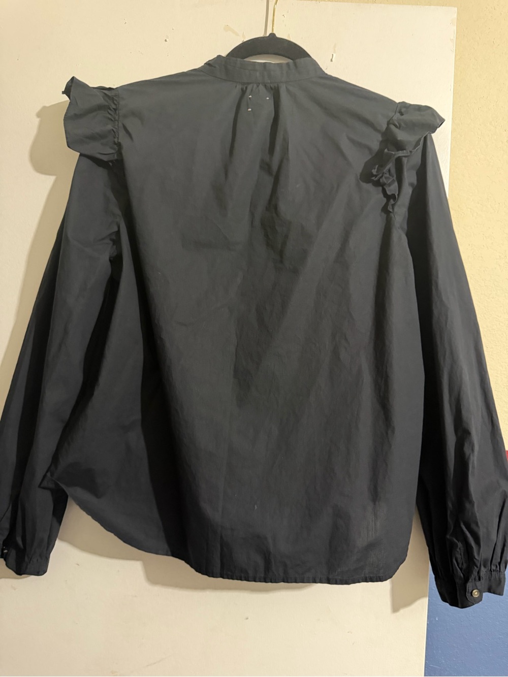 Black Ruffled Button-Front Blouse - Picture 5 of 5